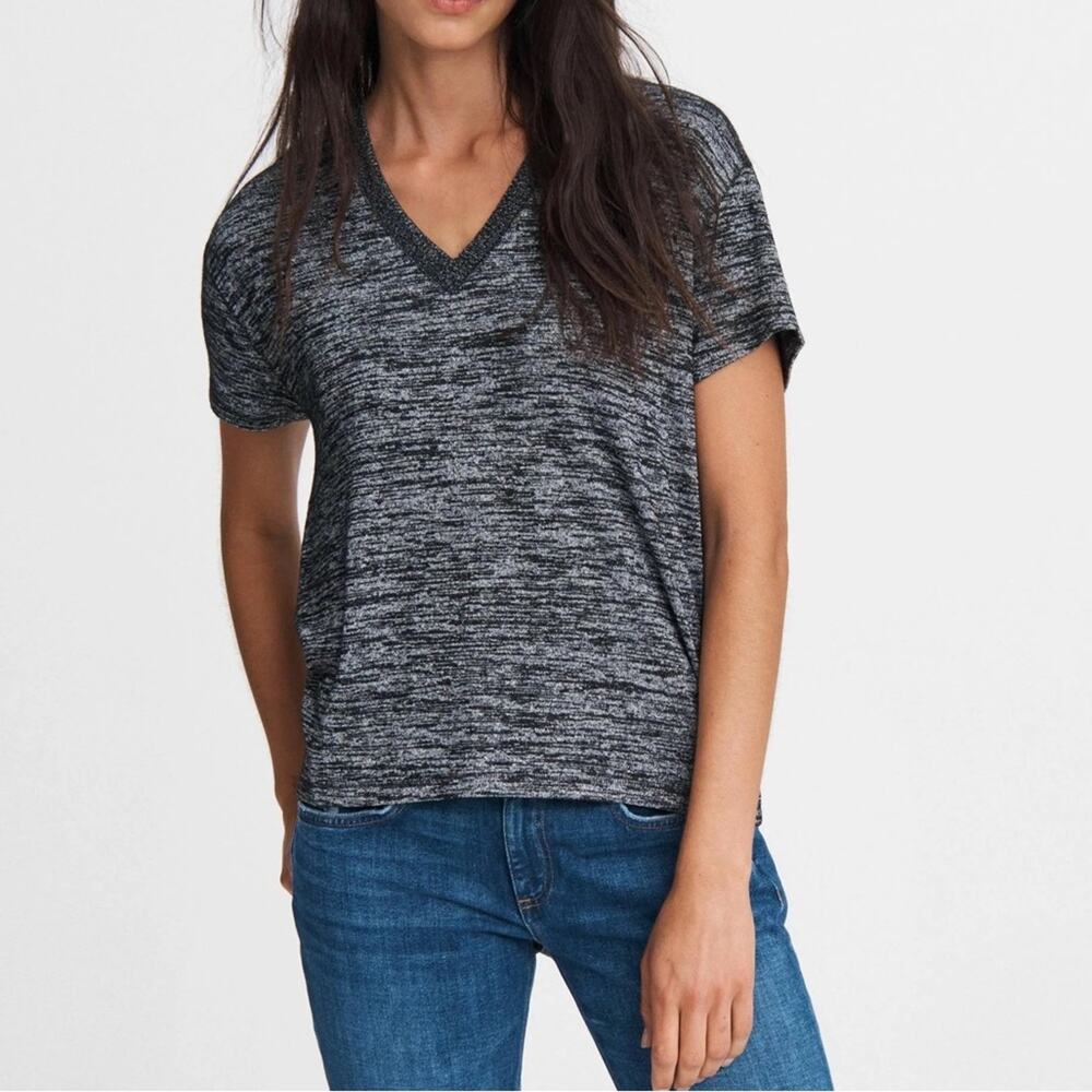 Rag & Bone Grey Hudson Knit V-Neck Tee